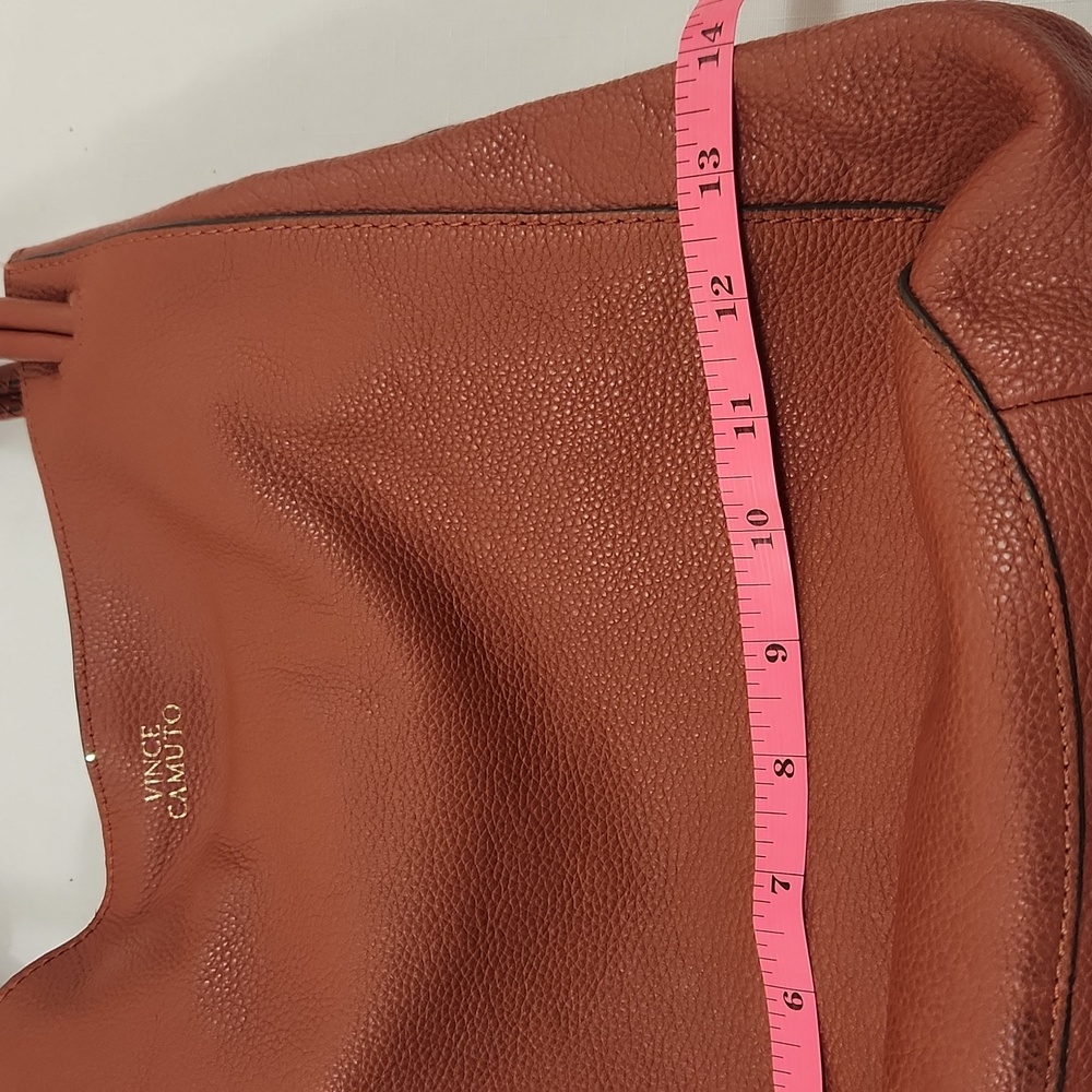 Vince Camuto Brown Orange Leather Hobo Bag. - Picture 9 of 11